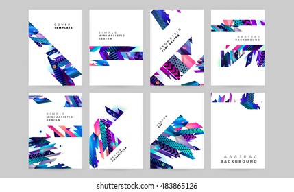 Business Abstract Template Background. Geometric Triangular or Polygonal Surface Structures. Brochure Layout for Annual Report or A4 Booklet. Vector Illustration.
