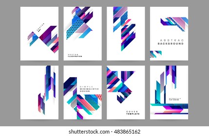 Business Abstract Template Background. Geometric Triangular or Polygonal Surface Structures. Brochure Layout for Annual Report or A4 Booklet. Vector Illustration.
