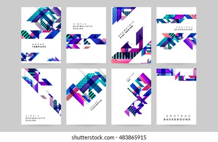 Business Abstract Template Background. Geometric Triangular or Polygonal Surface Structures. Brochure Layout for Annual Report or A4 Booklet. Vector Illustration.