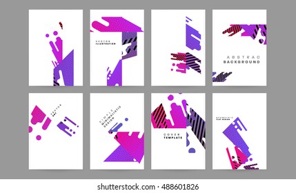 Business Abstract Template Background. Geometric Triangular or Polygonal Surface Structures. Brochure Layout for Annual Report or A4 Booklet. Vector Illustration.