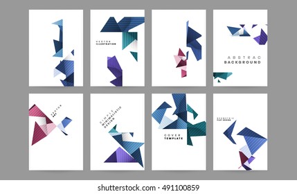 Fondo de plantilla de resumen de negocio, diseño de estructuras de superficie geométricas triangulares o poligonales, diseño de folleto para fondos de informes anuales o diseño de folletos A4, ilustración de vectores.