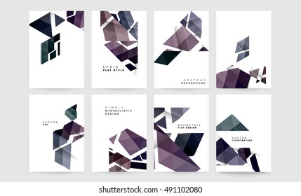 Fondo de plantilla de resumen de negocio, diseño de estructuras de superficie geométricas triangulares o poligonales, diseño de folleto para fondos de informes anuales o diseño de folletos A4, ilustración de vectores.