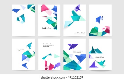 Business Abstract Template Background, Geometric Triangular or Polygonal Surface Structures Design, Brochure Layout for Annual Report Backgrounds or A4 Booklet Design, Vector Illustration.