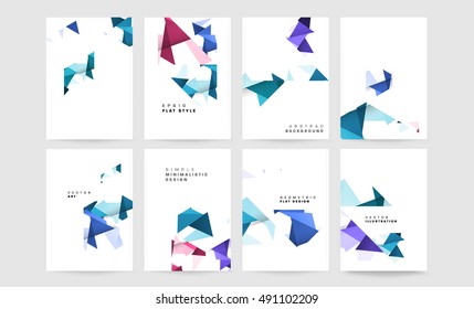 Abstrakter Vorlagenhintergrund, Design der geometrischen dreieckigen oder polygonalen Oberflächenstrukturen, Broschürenlayout für die Hintergründe des Jahresberichts oder A4-Booklet-Design, Vektorgrafik.