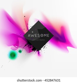 Business Abstract Template Background. Watercolor Splashes. Brochure Layout for Annual Report or A4 Booklet. Vector Illustration.