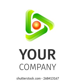 Business Abstract triangle icon. Corporate, Media, Technology styles vector logo design template.