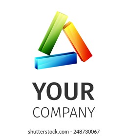 Business Abstract triangular logo on white background, excellent vector illustration, EPS 10