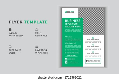 Business abstract vector flyer template. Brochure design, cover modern layout, annual report, poster in A4 with colorful triangles
