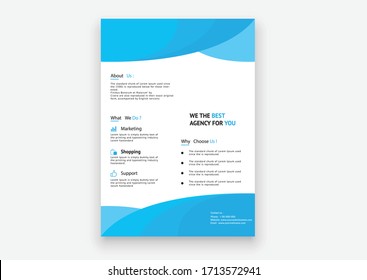 Business abstract vector template A4 with colorful triangles with light background