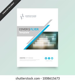 Business abstract vector template. Brochure design, cover modern layout, annual report, poster, flyer in A4 with colourful , geometric shapes for tech, science, market with light background.