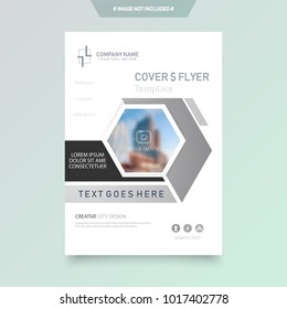 Business abstract vector template. Brochure design, cover modern layout, annual report, poster, flyer in A4 with colourful triangles, geometric shapes for tech, science, market with light background.