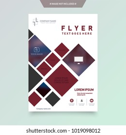 Business abstract vector template. Brochure design, cover modern layout, annual report, poster, flyer in A4 with colourful triangles, geometric shapes for tech, science, market with light background.