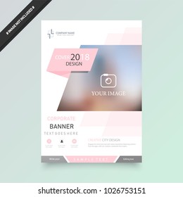 Business abstract vector template. Brochure design, cover modern layout, annual report, poster, flyer in A4 with colourful triangles, geometric shapes for tech, science, market with light background.