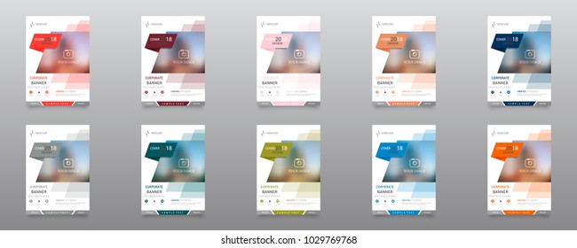 Business abstract vector template. Brochure design, cover modern layout, annual report, poster, flyer in A4 with colourful triangles, geometric shapes for tech, science, market with light background.