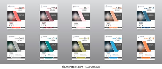 Business abstract vector template. Brochure design, cover modern layout, annual report, poster, flyer in A4 with colourful triangles, geometric shapes for tech, science, market with light background.