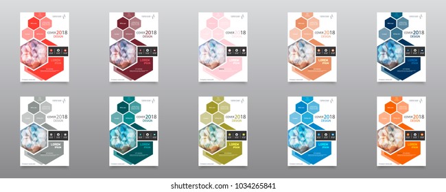 Business abstract vector template. Brochure design, cover modern layout, annual report, poster, flyer in A4 with colourful triangles, geometric shapes for tech, science, market with light background.