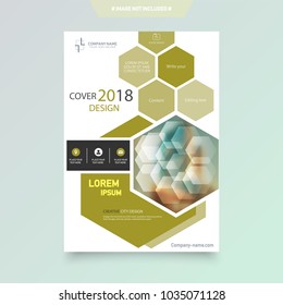 Business abstract vector template. Brochure design, cover modern layout, annual report, poster, flyer in A4 with colourful triangles, geometric shapes for tech, science, market with light background.