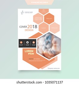 Business abstract vector template. Brochure design, cover modern layout, annual report, poster, flyer in A4 with colourful triangles, geometric shapes for tech, science, market with light background.