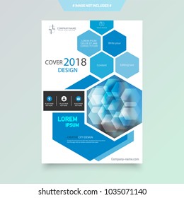Business abstract vector template. Brochure design, cover modern layout, annual report, poster, flyer in A4 with colourful triangles, geometric shapes for tech, science, market with light background.