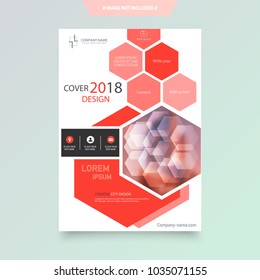 Business abstract vector template. Brochure design, cover modern layout, annual report, poster, flyer in A4 with colourful triangles, geometric shapes for tech, science, market with light background.
