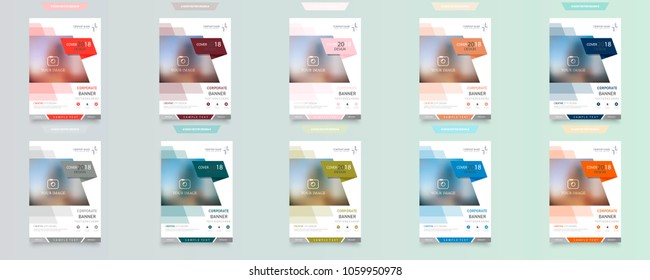 Business abstract vector template. Brochure design, cover modern layout, annual report, poster, flyer in A4 with colourful triangles, geometric shapes for tech, science, market with light background.