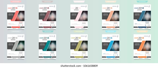 Business abstract vector template. Brochure design, cover modern layout, annual report, poster, flyer in A4 with colourful triangles, geometric shapes for tech, science, market with light background.