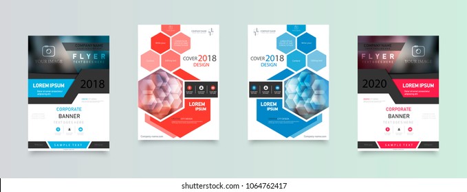 Business abstract vector template. Brochure design, cover modern layout, annual report, poster, flyer in A4 with colourful triangles, geometric shapes for tech, science, market with light background.