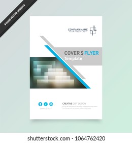 Business abstract vector template. Brochure design, cover modern layout, annual report, poster, flyer in A4 with colourful triangles, geometric shapes for tech, science, market with light background.