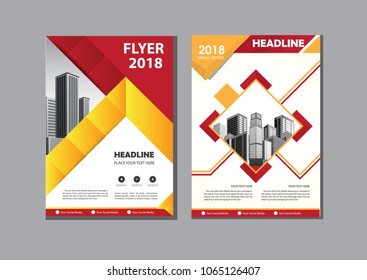 Business abstract vector template. Brochure design, cover modern layout, annual report, poster, flyer in A4 with colorful triangles, geometric shapes for tech, science, market with light background