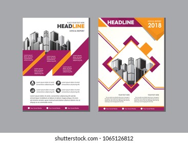 Business abstract vector template. Brochure design, cover modern layout, annual report, poster, flyer in A4 with colorful triangles, geometric shapes for tech, science, market with light background