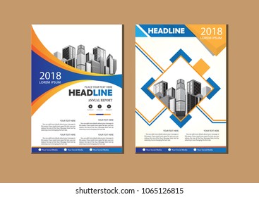 Business abstract vector template. Brochure design, cover modern layout, annual report, poster, flyer in A4 with colorful triangles, geometric shapes for tech, science, market with light background