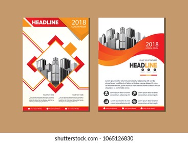 Business abstract vector template. Brochure design, cover modern layout, annual report, poster, flyer in A4 with colorful triangles, geometric shapes for tech, science, market with light background