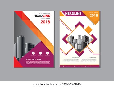 Business abstract vector template. Brochure design, cover modern layout, annual report, poster, flyer in A4 with colorful triangles, geometric shapes for tech, science, market with light background