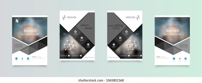 Business abstract vector template. Brochure design, cover modern layout, annual report, poster, flyer in A4 with colourful triangles, geometric shapes for tech, science, market with light background.