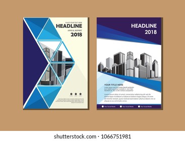 Business abstract vector template. Brochure design, cover modern layout, annual report, poster, flyer in A4 with colorful triangles, geometric shapes for tech, science, market with light background