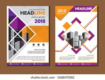 Business abstract vector template. Brochure design, cover modern layout, annual report, poster, flyer in A4 with colorful triangles, geometric shapes for tech, science, market with light background