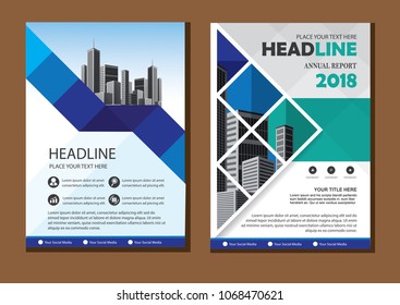 Business abstract vector template. Brochure design, cover modern layout, annual report, poster, flyer in A4 with colorful triangles, geometric shapes for tech, science, market with light background