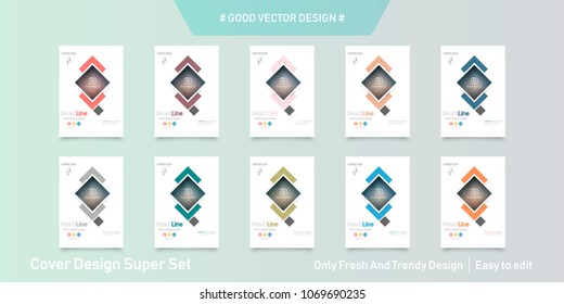 Business abstract vector template. Brochure design, cover modern layout, annual report, poster, flyer in A4 with colourful triangles, geometric shapes for tech, science, market with light background.