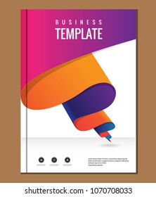 Business abstract vector template. Brochure design, cover modern layout, annual report, poster, flyer in A4 with colorful triangles, geometric shapes for tech, science, market with light background