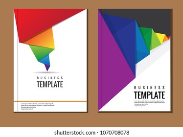 Business abstract vector template. Brochure design, cover modern layout, annual report, poster, flyer in A4 with colorful triangles, geometric shapes for tech, science, market with light background