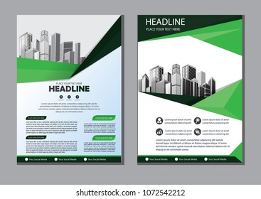 Business abstract vector template. Brochure design, cover modern layout, annual report, poster, flyer in A4 with colorful triangles, geometric shapes for tech, science, market with light background