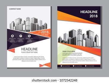 Business abstract vector template. Brochure design, cover modern layout, annual report, poster, flyer in A4 with colorful triangles, geometric shapes for tech, science, market with light background