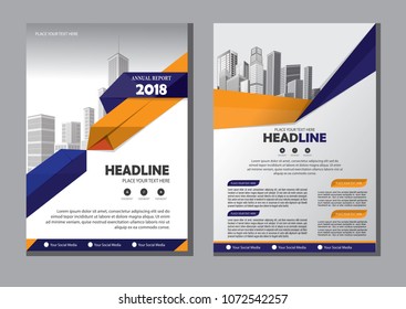 Business abstract vector template. Brochure design, cover modern layout, annual report, poster, flyer in A4 with colorful triangles, geometric shapes for tech, science, market with light background