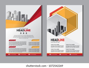 Business abstract vector template. Brochure design, cover modern layout, annual report, poster, flyer in A4 with colorful triangles, geometric shapes for tech, science, market with light background
