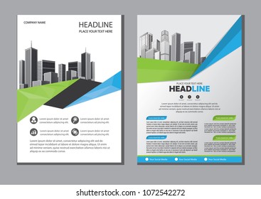 Business abstract vector template. Brochure design, cover modern layout, annual report, poster, flyer in A4 with colorful triangles, geometric shapes for tech, science, market with light background