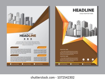 Business abstract vector template. Brochure design, cover modern layout, annual report, poster, flyer in A4 with colorful triangles, geometric shapes for tech, science, market with light background