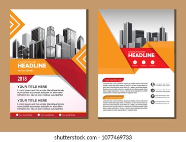 Business abstract vector template. Brochure design, cover modern layout, annual report, poster, flyer in A4 with colorful triangles, geometric shapes for tech, science, market with light background