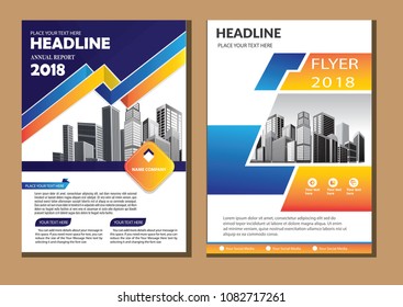 Business abstract vector template. Brochure design, cover modern layout, annual report, poster, flyer in A4 with colorful triangles, geometric shapes for tech, science, market with light background