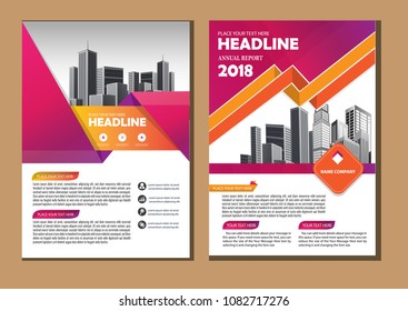 Business abstract vector template. Brochure design, cover modern layout, annual report, poster, flyer in A4 with colorful triangles, geometric shapes for tech, science, market with light background