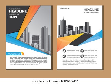 Business abstract vector template. Brochure design, cover modern layout, annual report, poster, flyer in A4 with colorful triangles, geometric shapes for tech, science, market with light background